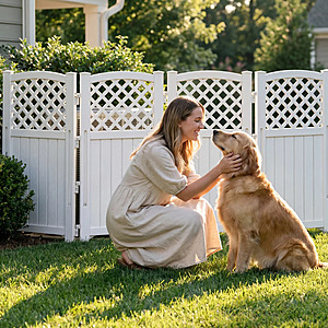 4-Count Outdoor Resin Privacy Screen (White,4 Fence Panels) $92.59 + Free Shipping