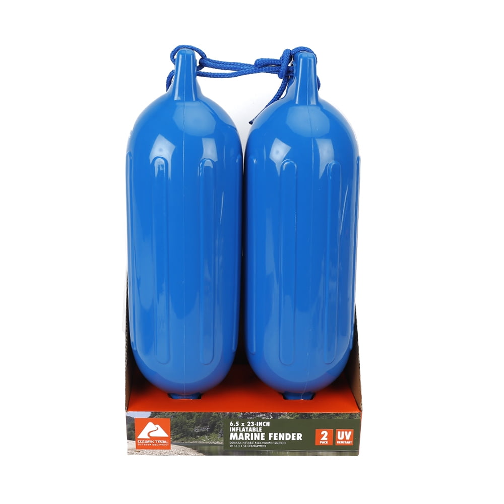 20-25 FS Walmart+ Medium or Large Ozark Trail 2-pack Inflatable Boat Fenders – Blue with Fender Lines,Bumpers Buoys