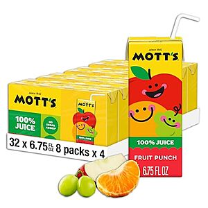 SnS] $9.57 | 32-Pack 6.75-Oz Mott's 100 Percent Fruit Punch Juice at Amazon
