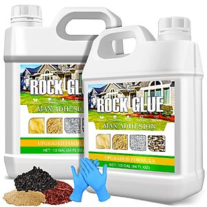 1-Gal DecorRom Clear-Drying Landscape Glue for Mulch,Gravel & Stone $11.24 w/ S&S + Free Shipping w/ Prime or on $35