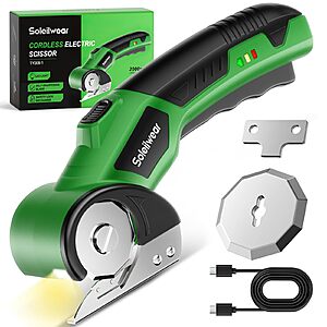 Cardboard Cutter,Rechargeable Cordless Electric Scissors,4V Upgrade Motor Electric Box Cutter with 2 Blades,Safety Lock & LED Light $17.98