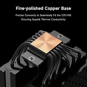PCCOOLER CPU Air Cooler,6 Heatpipes Dual-Tower Cooler with 120mm PWM High-Pressure Fan,Nickel-Plated Copper Base,Black(RT620 PRO) - $23.39