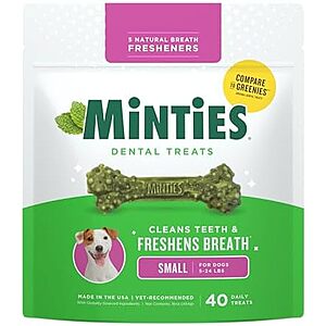 20-Pack Minties Dental Dog Treats (Medium Size) $6.45 w/ Subscribe & Save
