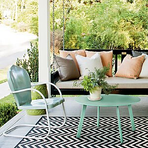 Grand Patio Round Steel Patio Coffee Table,Weather Resistant Outdoor Large Side Table,Mint Green… $25.99