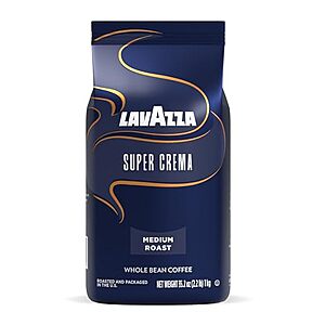 SnS,AC] $7.54 | 2.2-Pound Lavazza Medium Roast Whole Bean Coffee (Super Crema) at Amazon