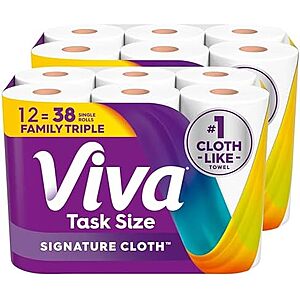 SnS,AC] $23.71 | 12-Pack 141-Sheets Viva Signature Cloth Paper Towels at Amazon