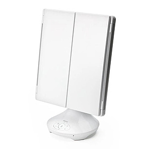 iHome Beauty 15" x 9" Trifold Vanity Mirror with Bluetooth Speaker,White $9.61