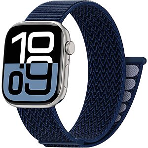 Firefit Nylon Sport Loop Band for Apple Watch 38/40/41/42/44/45/46/49mm (Midnight Blue) $1.99 + Free Shipping w/ Prime or on $35
