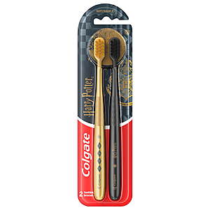 9.97 get $5 Walmart Cash Limit 3:Colgate Harry Potter Soft Bristled Adult Toothbrushes,Gold and Black,2 Count