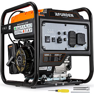 Efurden 6000W Portable Inverter Generator,Open Frame Generator Gas Powered for Home Backup and Camping,ECO Mode,30A RV Ready,Low Noise - $360.75 + Free Shipping