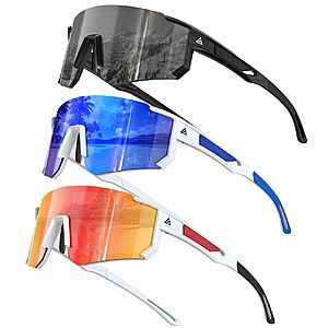 3-Pack KALIYADI Men's UV400 Sport Sunglasses (Polarized or Non-Polarized,Various Colors) $11.99 ($4 each) + Free Shipping w/ Prime or on $35