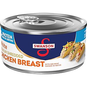 SnS] $3.21 | 9.75-Oz SWANSON S White Premium Shredded Canned Chicken in Water at Amazon