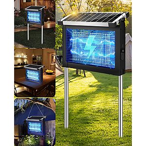 PhatroyYee 4500V Solar Rechargeable Bug Zapper w/ Dual LED Bulbs $39.99 + Free Shipping