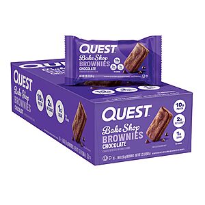 Quest Nutrition Bake Shop,Chocolate Brownies,10g Protein,2g Net Carbs,1g Sugar,Protein Snack,10 Count~$12.18 With S&S @ Amazon