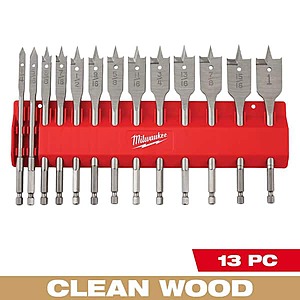 13-Piece Milwaukee High Speed Wood Spade Bit Set $19.97 + Free Shipping