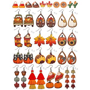 Amazon – 18-Pair Fall & Thanksgiving Earrings Set - $7.99 w/ Code