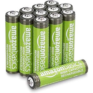 SnS,AC] $6.43 | 12-Count Amazon Basics Rechargeable AAA NiMH High-Capacity Batteries,850 mAh at Amazon (53.6￠ each