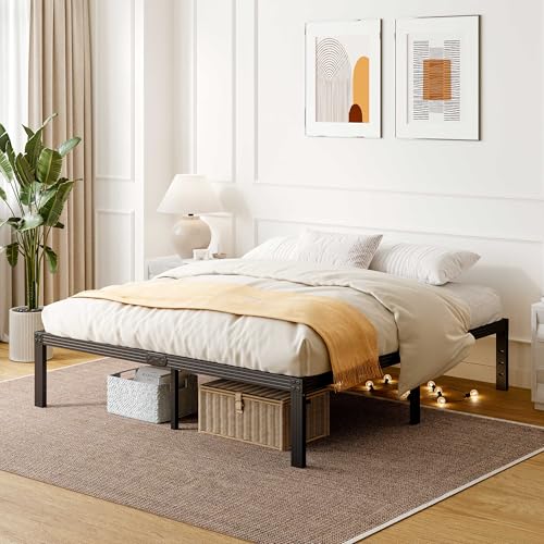 ZIYOO Queen Size Bed Frame,14...Under Bed Storage Space,Black