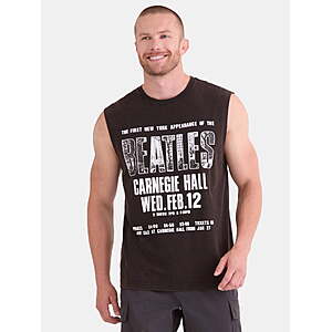 The Beatles Men's Carnegie Hall Graphic Muscle Tee (Sizes S-2XL) $2.75 + Free S&H w/ Walmart+ or $35