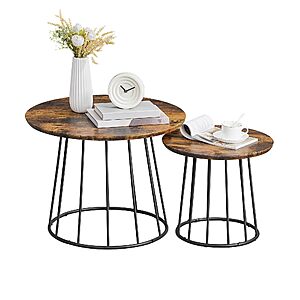 31.48*:2 Set VASAGLE Round Coffee Tables( 23.6"D x 23.6"W x 17.7"H) Max 55 Pounds