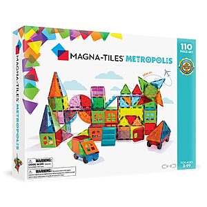 89.69:MAGNA-TILES Metropolis 110-Piece Magnetic Construction Set