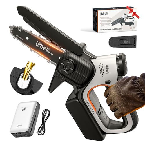 Litheli 20V Mini Chainsaw 6 in...ood Cutting,Yard,Garden Gift