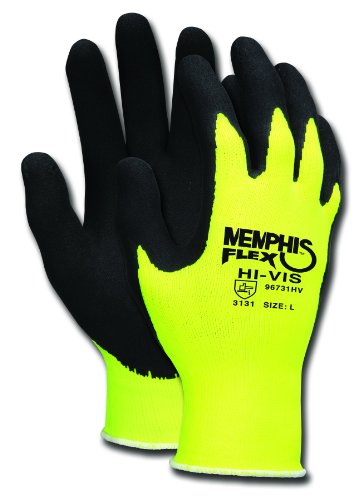 MCR Safety 96731HVL Latex Gloves,Large,1-Pair,Yellow