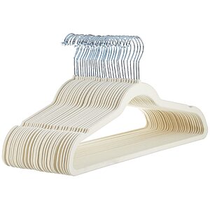 12.27:Amazon Basics Slim Velvet Clothes Hangers,Ivory/Beige,30-Pack