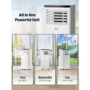 Walmart - DuraComfort 8500 BTU Portable Air Conditioner,3-in-1 AC Unit for Bedroom,Cools up to 250 Sq.Ft,White - $184.80