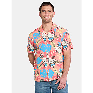 Hello Kitty and Friends Men's and Big Men's Graphic Print Mesh Shirt $9.75