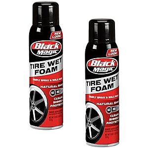 NEW] $9.94 | 2-Pack 18-Oz Black Magic Tire Wet Foam at Amazon