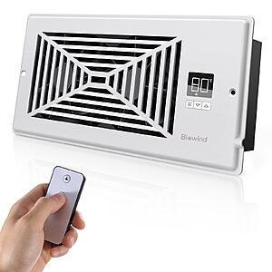 Biowind 4"x10" Smart AC Vent Cooling Booster Fan w/ Thermostat & Remote Control $25.25 + Free Shipping