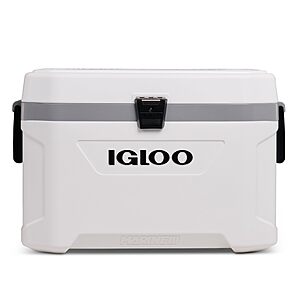 Igloo 54 Qt Marine Ultra Cooler,White | Insulated Ice Chest,Holds 85 Cans,THERMECOOL Foam Insulation,Stainless Steel Hybrid Latch $51.99