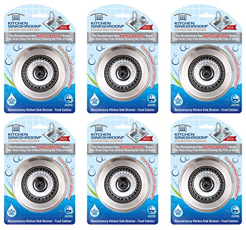 SinkShroom KSS682 Revolutionar...n Sink Strainer,Black,6 Pack