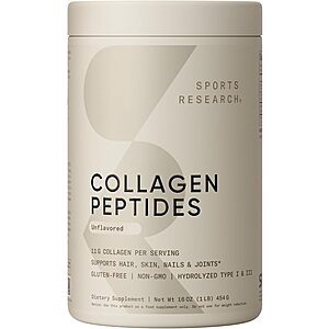 Select Accounts:16-Oz Sports Research Collagen Peptides (Unflavored) $15.80 w/ S&S