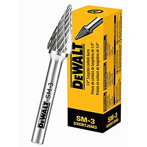 15.99 | Single DEWALT Carbide Burr Size SM-3 with 1/4" Shank (DXCBTJSM3) at Amazon