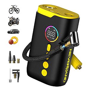 Neverland 150 PSI Cordless Portable Tire Inflator (Black/Yellow) $15 + Free Shipping w/ Prime or on $35