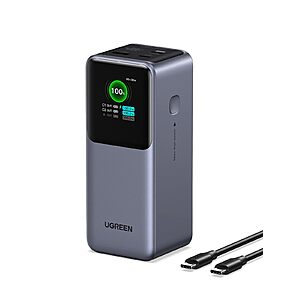 Prime:20000mAh UGREEN Nexode 130W Power Bank w/ 100W USB-C Cable & TFT Display $60 + Free S&H
