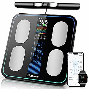 Amazon - 8-Electrode Smart Body Fat Scale Segmental Fat & Muscle Analysis,28 Metrics,High-Accuracy Digital Bathroom Scale with Handle - $45.49