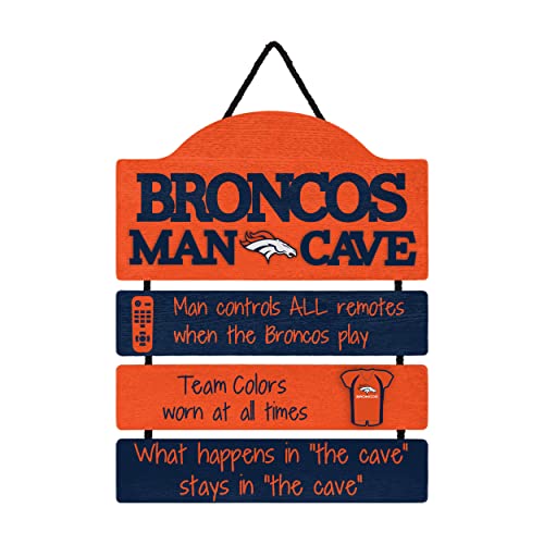 FOCO Denver Broncos NFL Mancav...ogo Man Cave Hanging Wall Sign