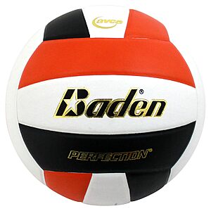 Baden Perfection Premium Leather Indoor Official Game Volleyball (Orange/Black/White) $33.35 + Free Shipping w/ Prime or on $35