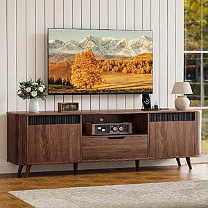 62.20" Tydimor TV Cabinet Entertainment Center for TVs up to 70" w/ Power Outlets (Dark Brown) $140 + Free Shipping