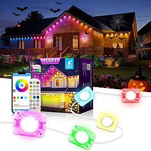 Amazon – AHAWILL 100' RGB Waterproof Permanent Outdoor Eaves Lights - $28.50 w/ Code