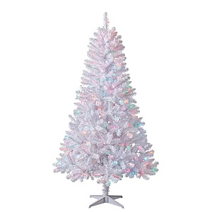 6.5' Holiday Time Madison Pine Pre-Lit White Artificial Christmas Tree w/ Color-Changing LED Lights & Stand $39.00 + Free Shipping w/ Walmart+ or on $35