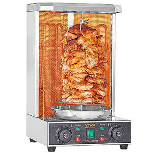 VEVOR Shawarma Grill Machine,13lbs Capacity,with 2 Burners,122℉-572℉ $95.39