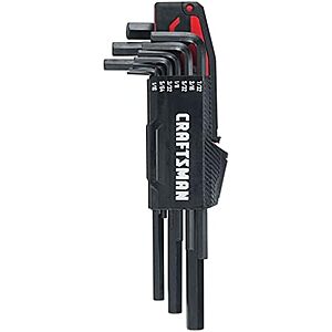9.45 | Craftsman 10-Piece SAE Hex Key Set,Black,Steel at Amazon