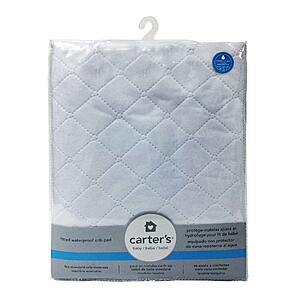 Carter's Waterproof Fitted Quilted Crib & Toddler Mattress Pad Cover (White) $9.99 + Free Shipping w/ Prime or on $35