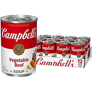 [S&S] $7.75: 12-Pack 10.5-Oz Campbell's Condensed Soup (Vegetable Beef) at Amazon (64.6￠ each)