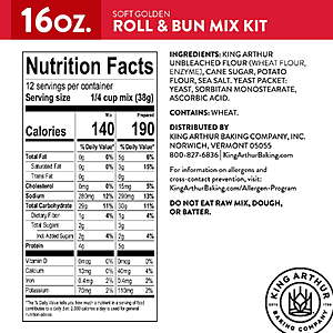 4.08 get $3 Walmart Cash Limit 5 King Arthur Baking Company Soft Golden Roll & Bun Mix,16oz