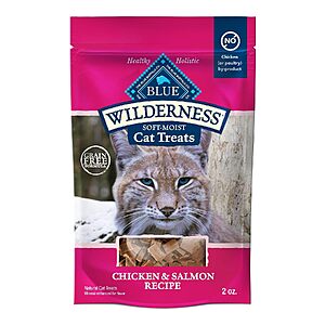 2-Oz Blue Buffalo Wilderness Grain-Free Soft-Moist Cat Treats (Chicken/Salmon) $1.35 w/ S&S